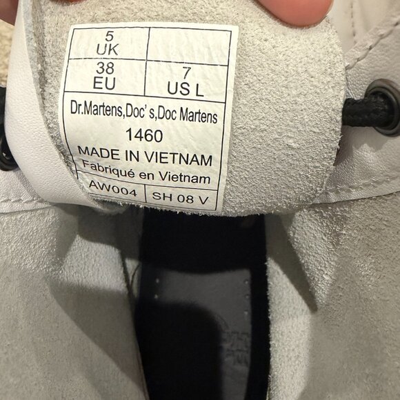 Dr. Marten White Combat Boots 1460 Combat AirWair White Leather sz 8 - Picture 7 of 7